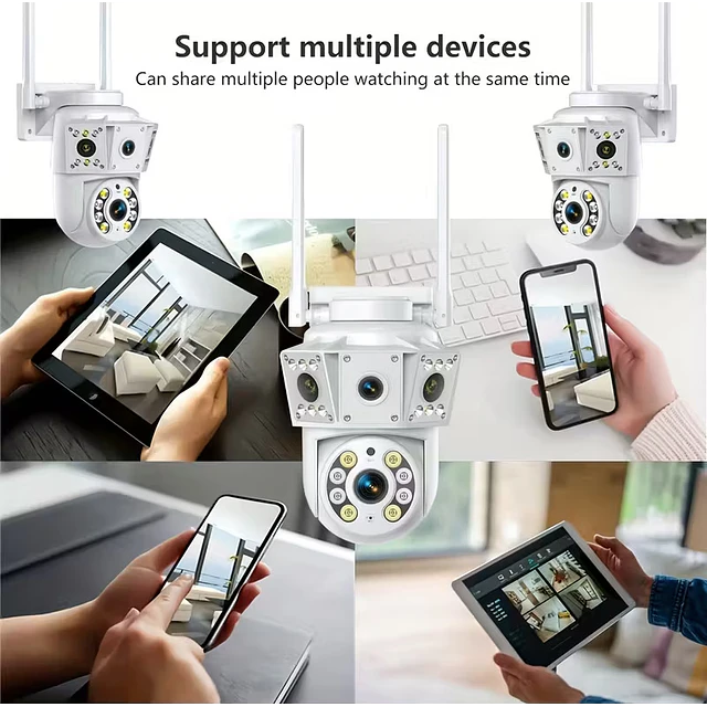 FACE1418 IP Câmera wifi vigilância 4 câmeras casa telemovel tablet pc