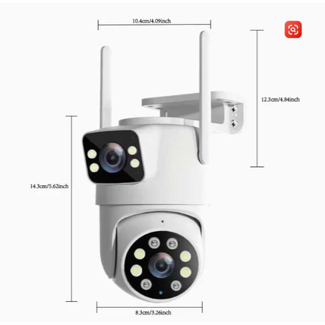 FACE1419 IP DUAS Lentes Câmera segurança a prova de chuva com visão noturna