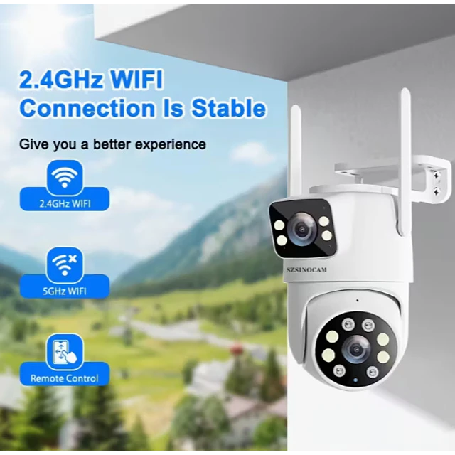 FACE1419 IP DUAS Lentes Câmera segurança a prova de chuva com visão noturna