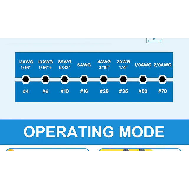 FACE1421 Crimpador hidraulico de terminais eletricos 10 T  4, 6, 10, 16, 25, 35, 50, 70 mm