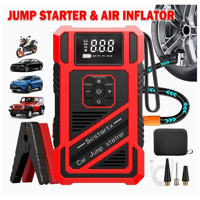 FACE1424 Arrancador 8000ah 2 in 1 booster e compressor ar  jumpstarter automoveis 