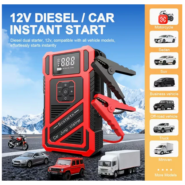 FACE1424 Arrancador 8000ah 2 in 1 booster e compressor ar  jumpstarter automoveis 