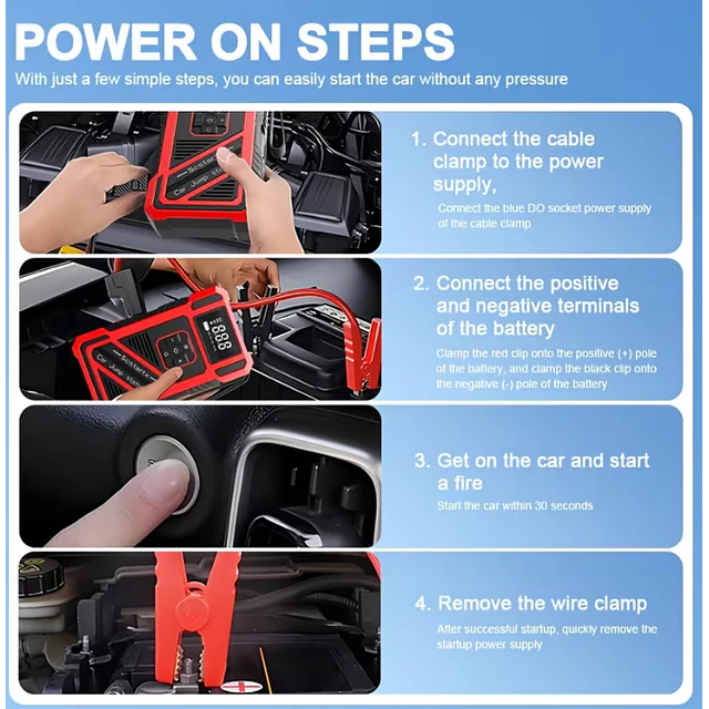 FACE1424 Arrancador 8000ah 2 in 1 booster e compressor ar  jumpstarter automoveis 