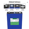Bateria VariCore 3.2V 200Ah LiFePO4, Célula de Ciclo Profundo com Mais de 8000 Ciclos para RV, Energia Solar, Carrinho de Golfe, Armazenamento de Energia Residencial Off-Grid