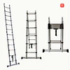 FACE1428 Escada 2 em 1  telescópica 3,80 m ou escadote 1,9m mais 1,9 m