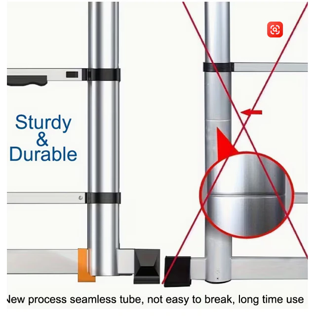 FACE1428 Escada 2 em 1  telescópica 3,80 m ou escadote 1,9m mais 1,9 m