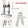 FACE1428 Escada 2 em 1  telescópica 3,80 m ou escadote 1,9m mais 1,9 m