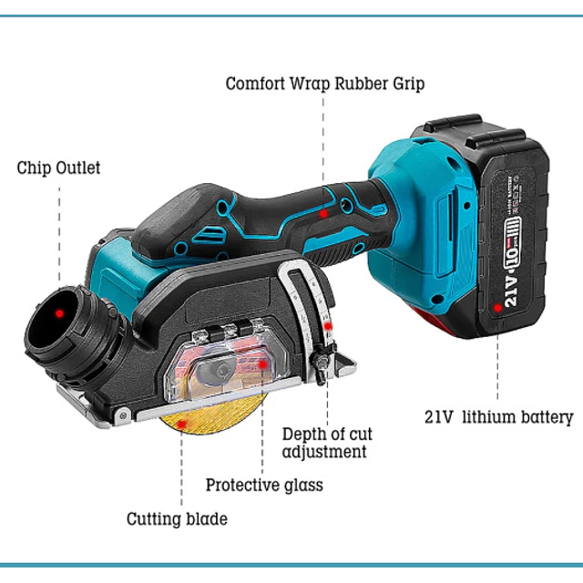 FACE1429 2 em 1 Rebarbadora e serra circular com duas baterias