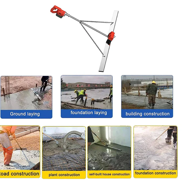 FACE1430 Ferramenta de vibração de régua elétrica para processamento de concreto, 6000 rpm, 150 cm, vibração de acabamento concretorégua,  nivelamento de superfície