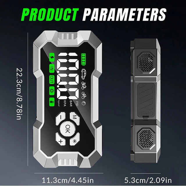FACE1431 Booster 10 000 mAh Jumpstarter arrancador 9 em 1 com compressor de ar
