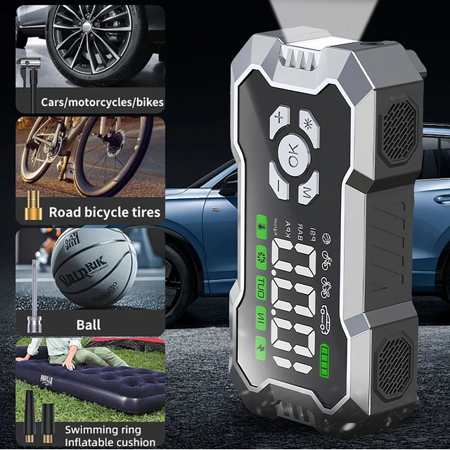 FACE1431 Booster 10 000 mAh Jumpstarter arrancador 9 em 1 com compressor de ar