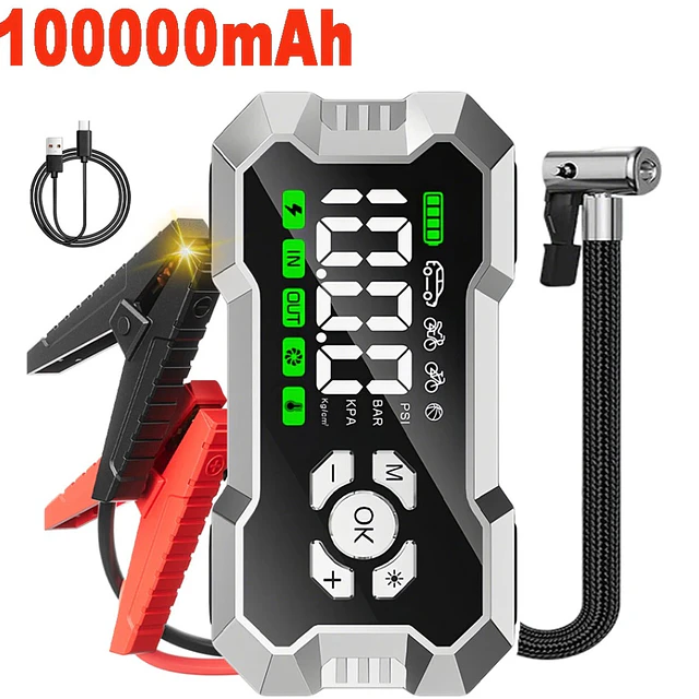 FACE1431 Booster 10 000 mAh Jumpstarter arrancador 9 em 1 com compressor de ar