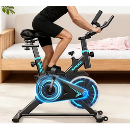 FACE1438 Bicicleta estática indoor, volante 10 kg, ajustável, resistência, máximo 120 kg