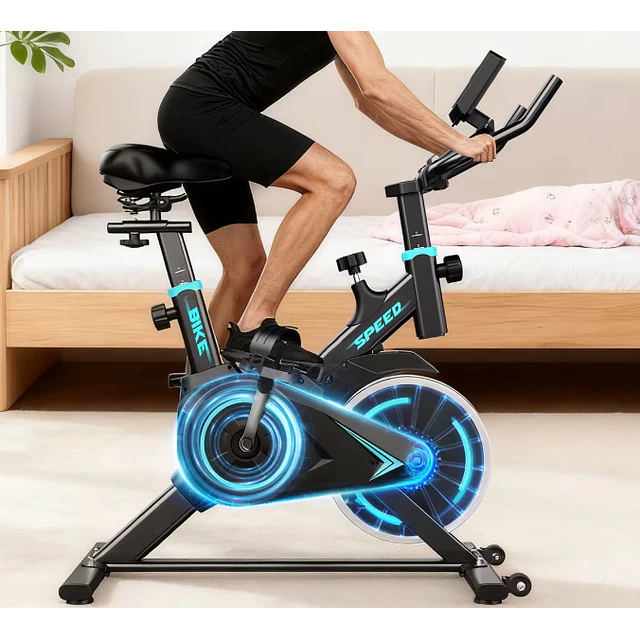 FACE1438 Bicicleta estática indoor, volante 10 kg, ajustável, resistência, máximo 120 kg