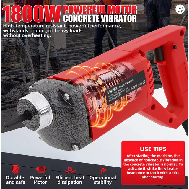 FACE1448 vibratória cimento 1800W mangueira 1,5M vibrador argamassa 4000RPM