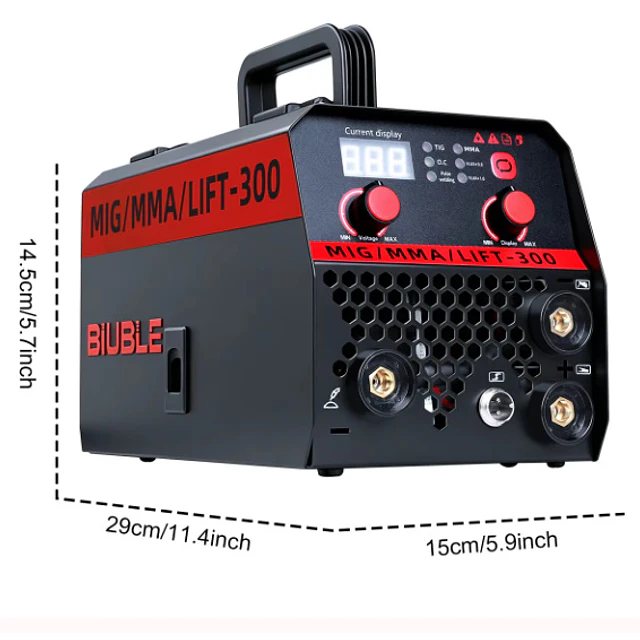 FACE1449 Máquina 300A soldar 3 in 1 mig mma lift com cabos e rolo fio luvas máscara
