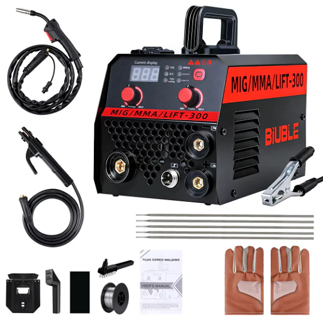 FACE1449 Máquina 300A soldar 3 in 1 mig mma lift com cabos e rolo fio luvas máscara