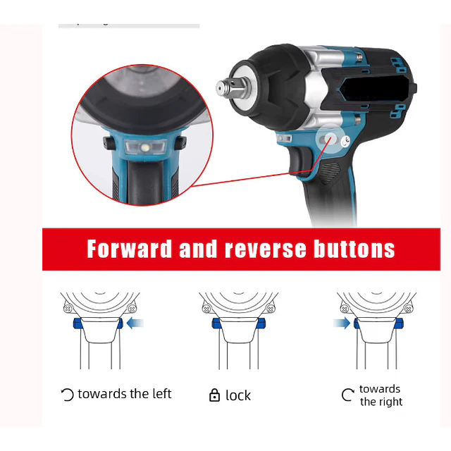 FACE719 Chave impacto sem escova 1800 NM  1/2  compativel makita 18v 