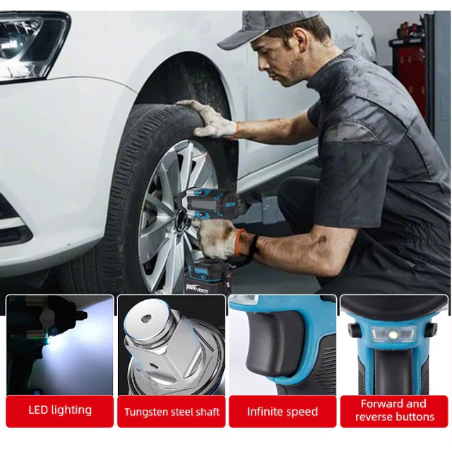FACE719 Chave impacto sem escova 1800 NM  1/2  compativel makita 18v 
