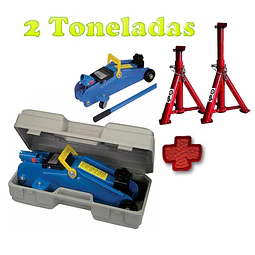 FACE1450 KIT Macaco 2T + preguiças 2T automóveis mecânica caseira 125 mm/335 mm COM MALA