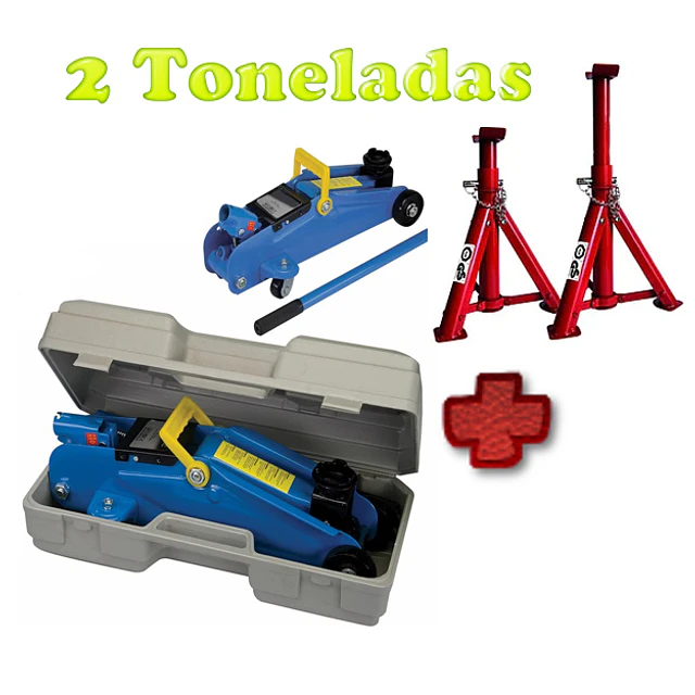 FACE1450 KIT Macaco 2T + preguiças 2T automóveis mecânica caseira 125 mm/335 mm COM MALA