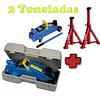 FACE1450 KIT Macaco 2T + preguiças 2T automóveis mecânica caseira 125 mm/335 mm COM MALA