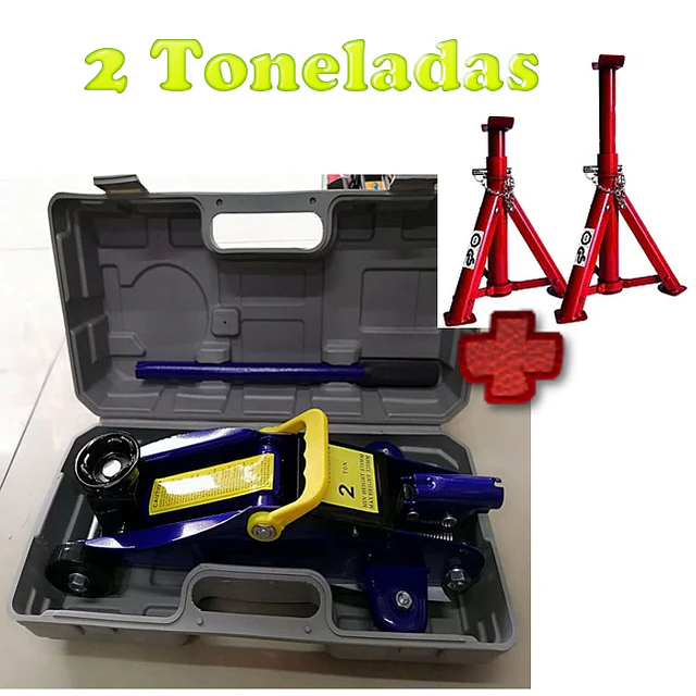 FACE1450 KIT Macaco 2T + preguiças 2T automóveis mecânica caseira 125 mm/335 mm COM MALA