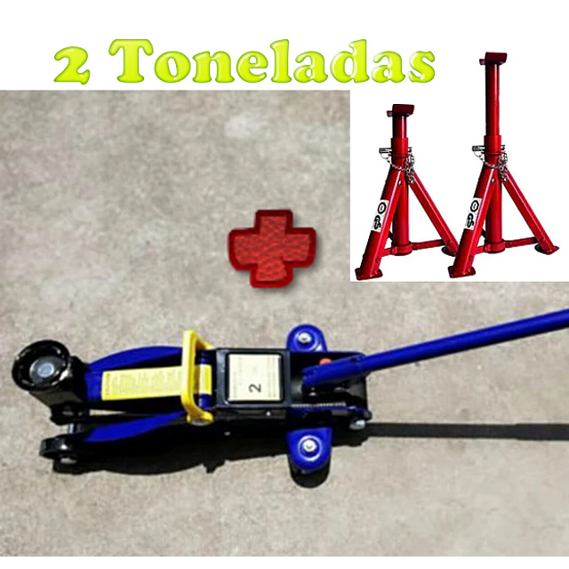 FACE1450 KIT Macaco 2T + preguiças 2T automóveis mecânica caseira 125 mm/335 mm COM MALA