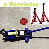 FACE1450 KIT Macaco 2T + preguiças 2T automóveis mecânica caseira 125 mm/335 mm COM MALA