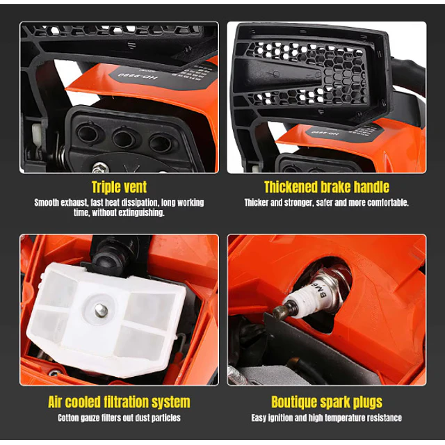 FACE1451 Motosserra gasolina Potência Profissional de 7000W e Motor de 68cc 13.000rpm 47cm lâmina