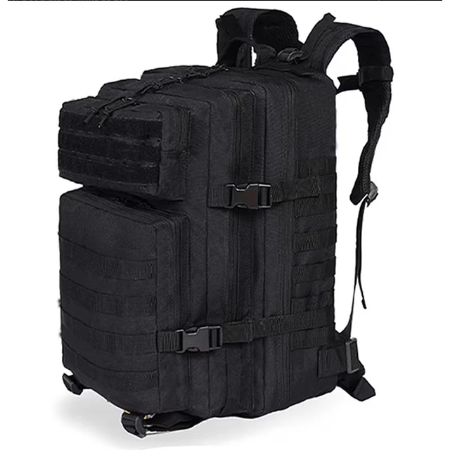 FACE1456 Mochila Militar Preta Tática Impermeável 45L