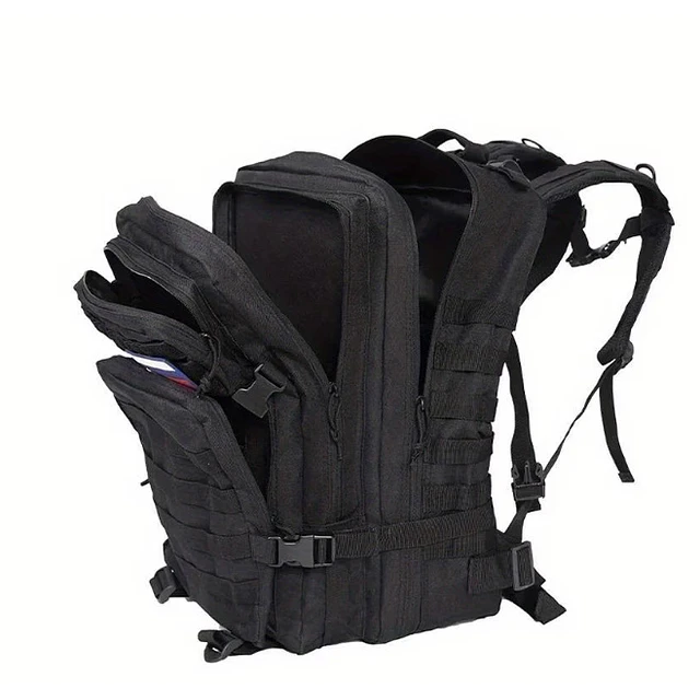 FACE1456 Mochila Militar Preta Tática Impermeável 45L