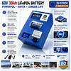 FACE1462  Bateria mota eletrica Lítio Kafety 60V 30Ah com carregador