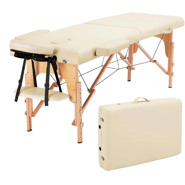FACE1467 Marquesa massagens madeira cor creme 213 x 61 x 83,1 cm