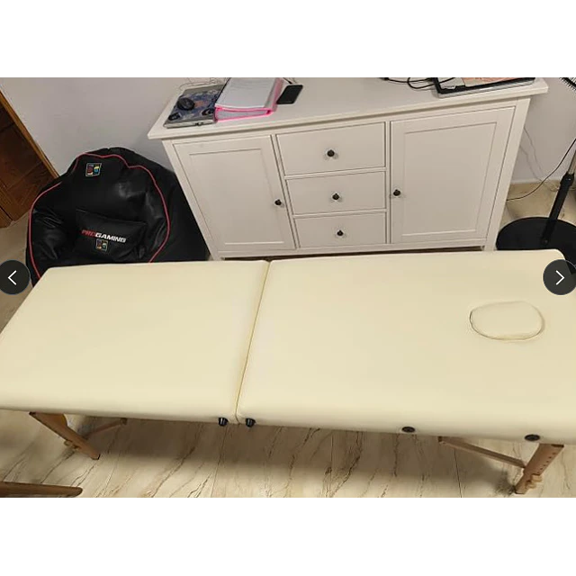 FACE1467 Marquesa massagens madeira cor creme 213 x 61 x 83,1 cm
