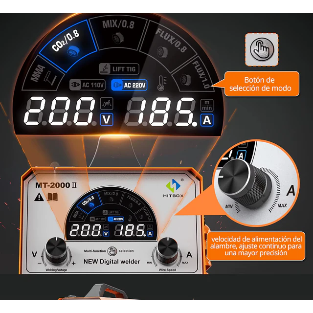 FACE1471 Soldar MIG 200A 5 em 1 mig mma lift com cabos e rolo fio