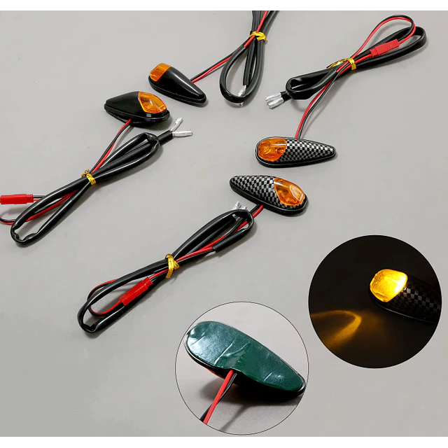 piscas universais fibra carbono Honda, para Yamaha, para Suzuki, para Kawasaki, para BMW