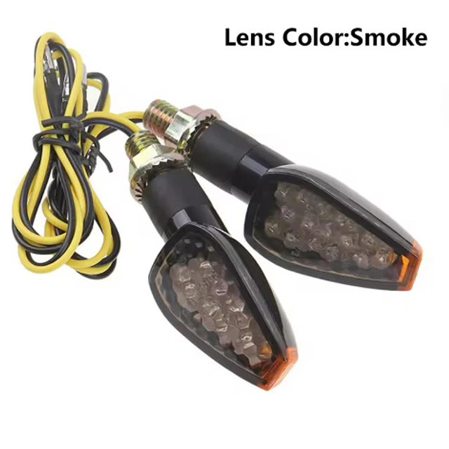 2 piscas universais preto/fumo moto 12v led