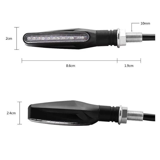 2 piscas universais motos led 12v flexiveis