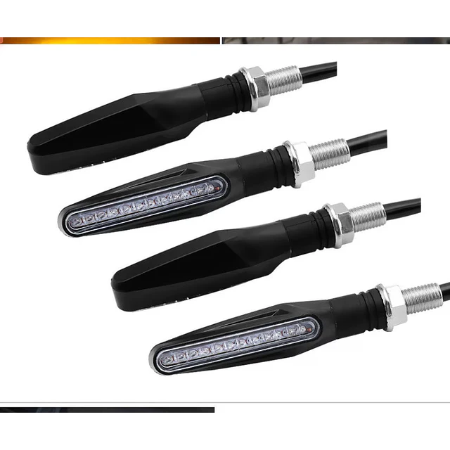 2 piscas universais motos led 12v flexiveis