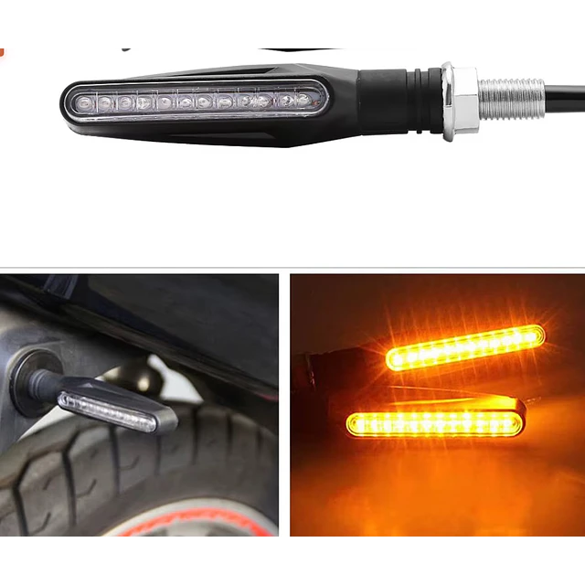 2 piscas universais motos led 12v flexiveis