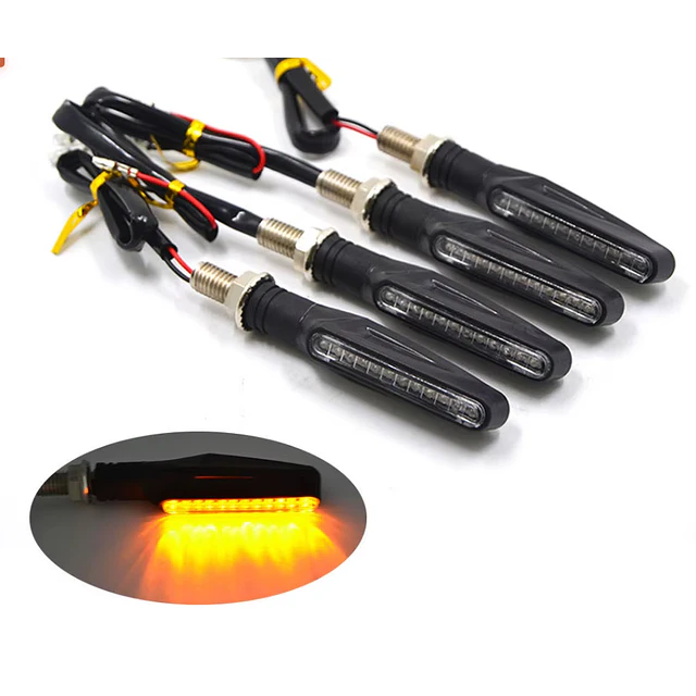 2 piscas universais motos led 12v flexiveis