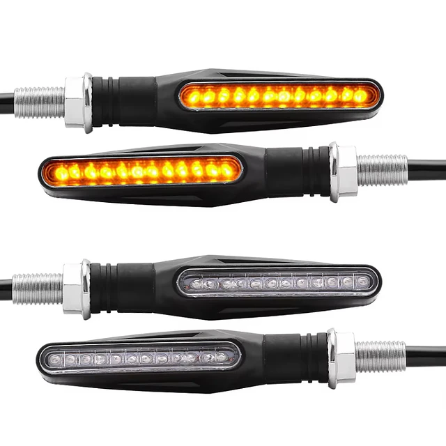 2 piscas universais motos led 12v flexiveis