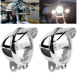 FACE1474 2PCS Farol 12V para motos shooper custom universais
