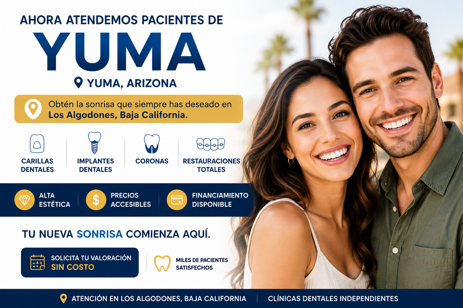 Carillas dentales para pacientes de Yuma Arizona en Los Algodones