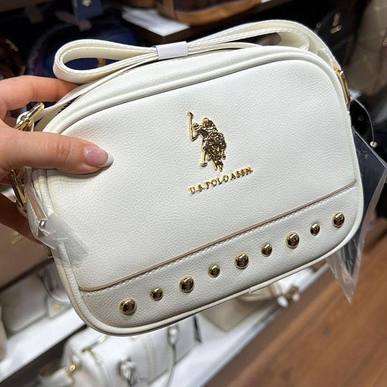 Crossbody Polo Blanco Tachas  1