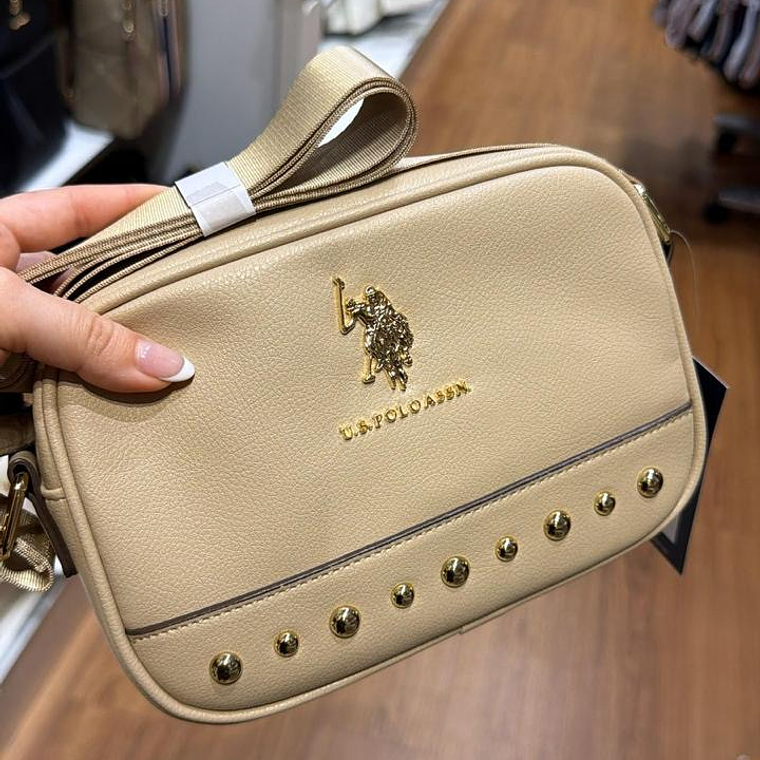 Crossbody Polo Beige Tachas  1