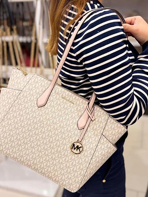 Tote Michael Kors Blanco con Rosa