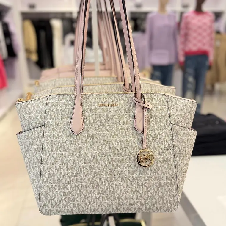 Tote Michael Kors Blanco con Rosa 1