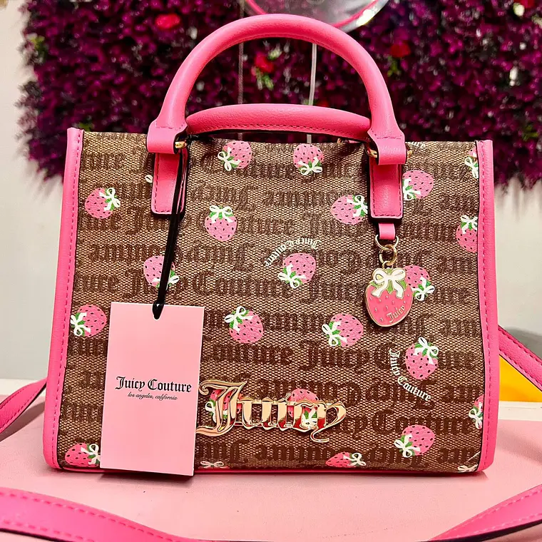 Mini tote/Crossbody Juicy Couture café fresa 2